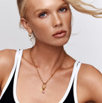 Carabiner Charm Lock Necklace With Initial & Birthstone