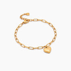 Paperclip Heart Charm Bracelet