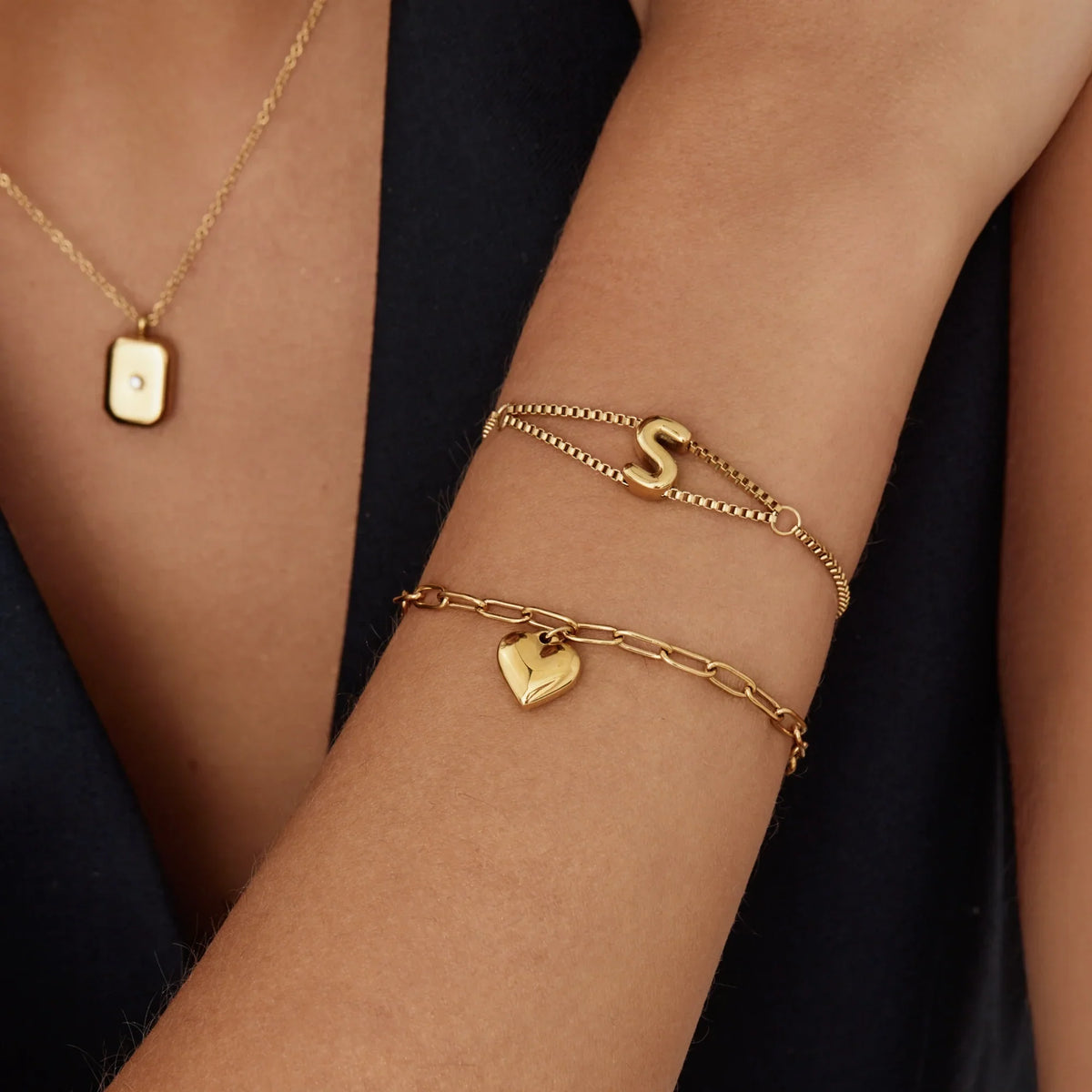 Paperclip Heart Charm Bracelet