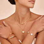 Mother Of Pearl Initial Pendant Necklace