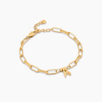 Paperclip Initial Charm Bracelet