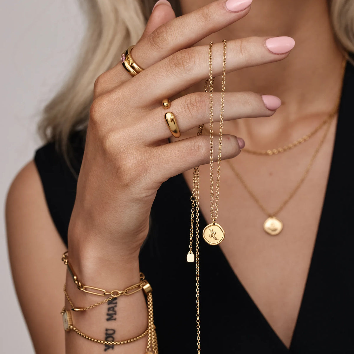 Initial Stamp Necklace