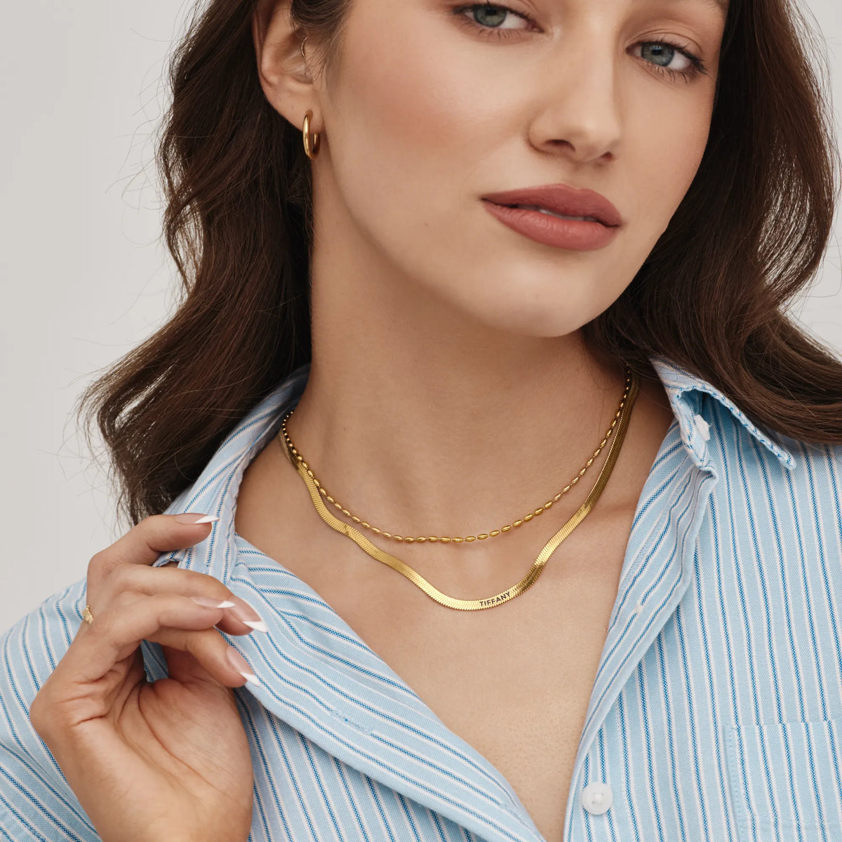Engraved Herringbone Necklace