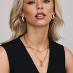 Paperclip Birthstone Initial Charm Necklace