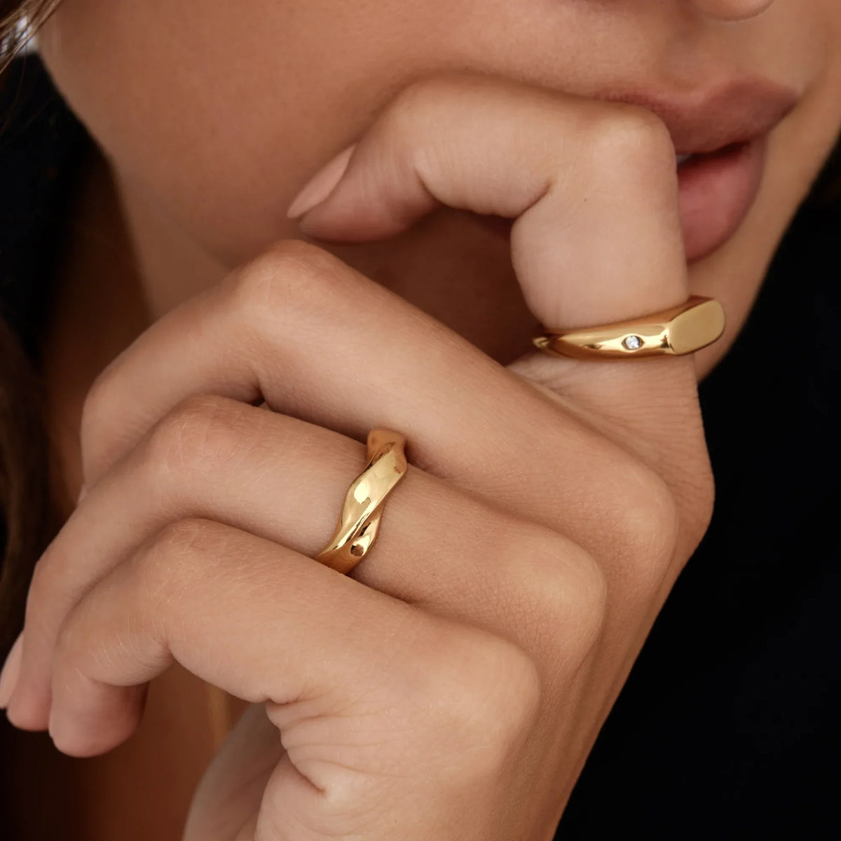 Twin Star Signet Ring