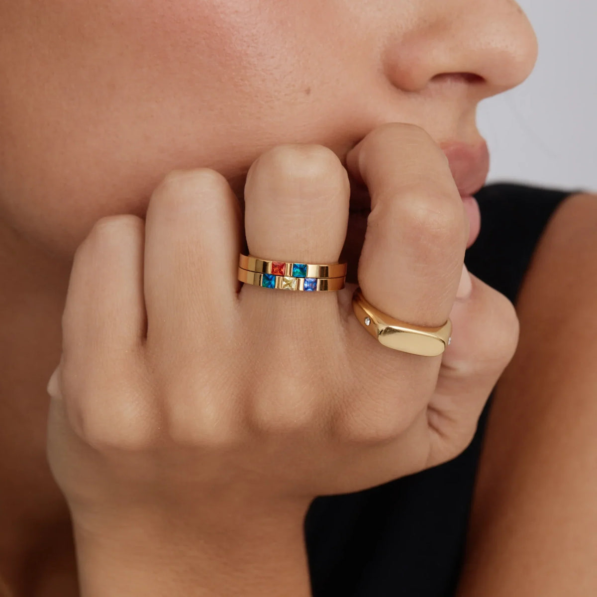 Twin Star Signet Ring