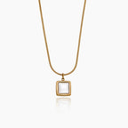 Mother of Pearl Square Pendant Necklace