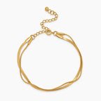 Double Snake Chain Layered Bracelet