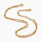 Beaded & Snake Chain Layered Bracelet