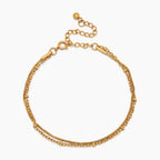 Beaded & Snake Chain Layered Bracelet