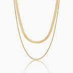 Double Snake Chain Layered Necklace