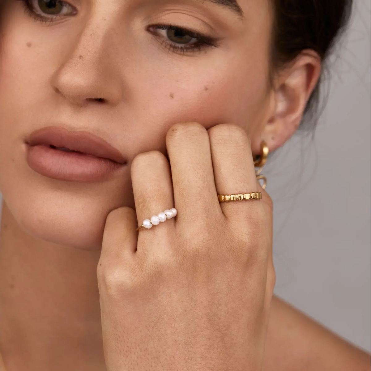 Golden Beaded Ring